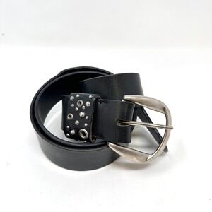 Unbranded Studded‎ Loop 1.5" Black Leather Belt XL